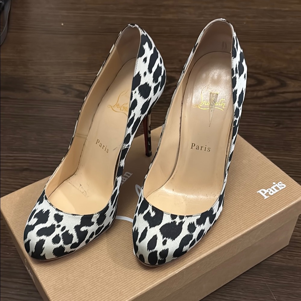 Christian Louboutin Monochrome Animal Print Heels